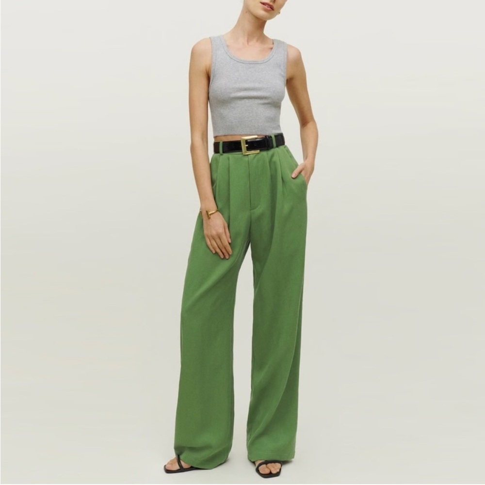 Reformation Wide-Leg Trousers in Green